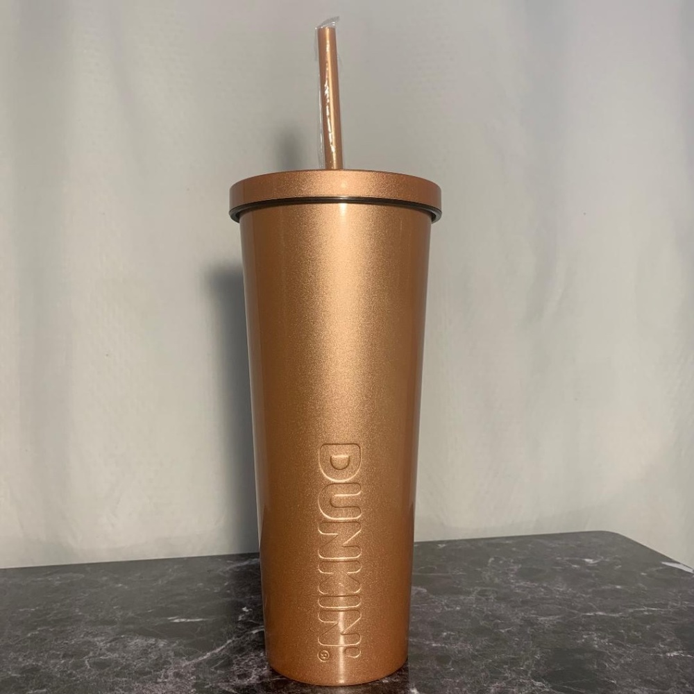 Dunkin Donuts Iridescent 24 oz Stainless Steel Sipper 2023 NWT